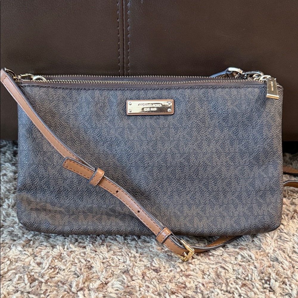 Michael Kors Signature Adele Double-Zip Crossbody